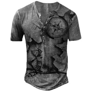 Camiseta T-Shirt Masculina Vintage Navigation Manga Curta
